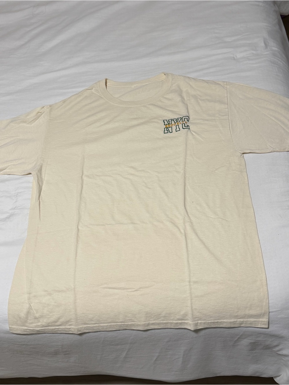 NYC Brooklyn Graphic Short-Sleeve Crewneck T-Shirt - Cream